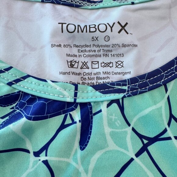 NWT - TomboyX Swim Tank - Save the Turtles Pattern - Picture 2 of 3